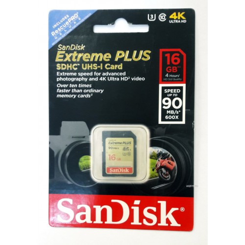 Карта памяти SanDisk 16Gb Extreme Pro SDXC UHS-I U3  V30 90/600x MB/s